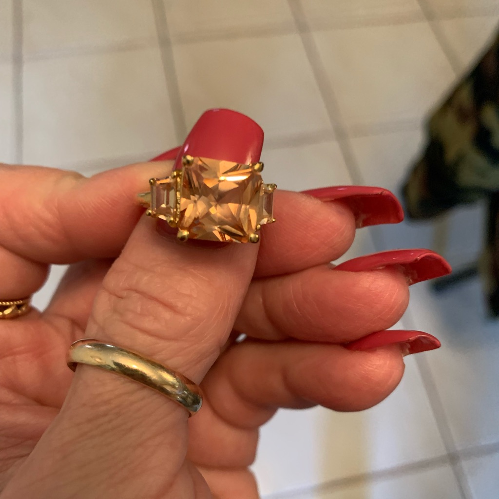 Beautiful Vintage Light Topaz Cocktail Ring
